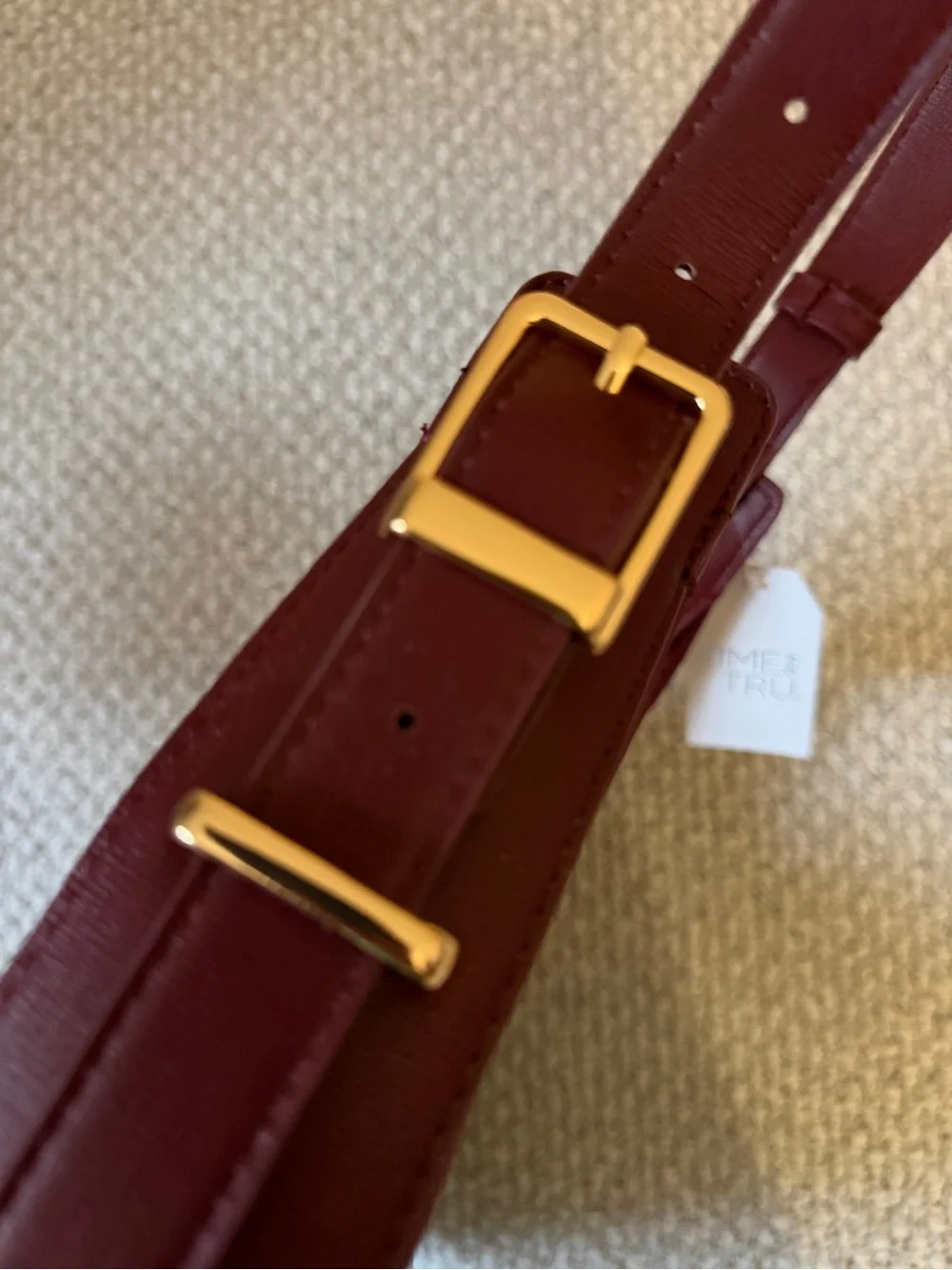 Time and Tru Harbour Hobo Bag Crimson Red Nylon Crescent Shoulder Purse NWT